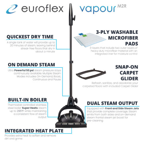 Alternative view of Euroflex Vapour 9-Piece Steam Mop with Ultra Dry Steam® (M2R)